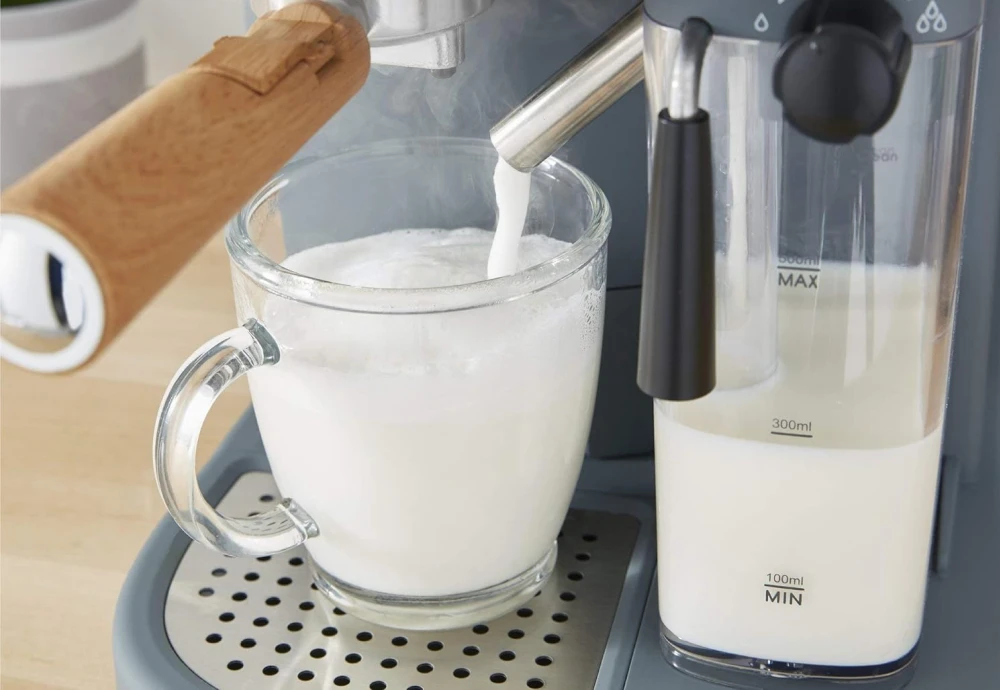 espresso machine with milk frother and grinder